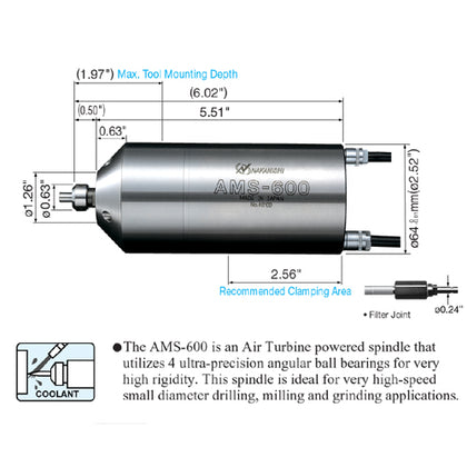 NSK MS Series Air Turbine Spindle - 65,000 rpm - ArtcoTools.com