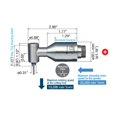 NSK Nakanishi RA-271E Spindle - 90° Angle